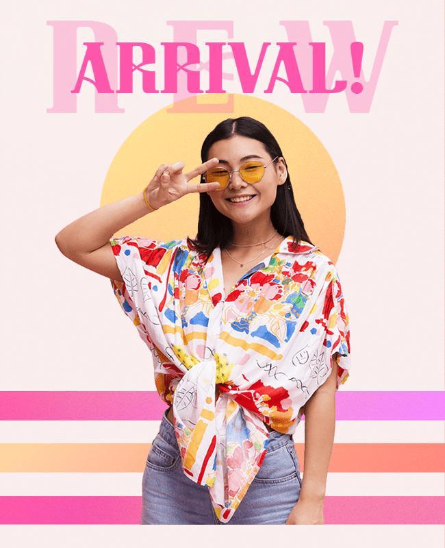 Bright Colorful Fashion Arrival Announcement Poster Template