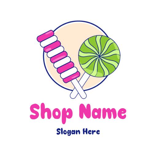 Bright Colorful Lollipop and Candy Illustration Gummies Logo Template