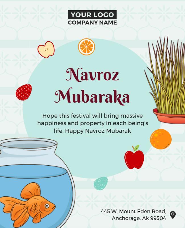 Bright Colorful Navroz Mubarak Celebration Festival Poster Template