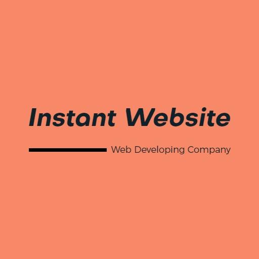 Bright Coral Background Showcasing Instant Website Development Logo Template