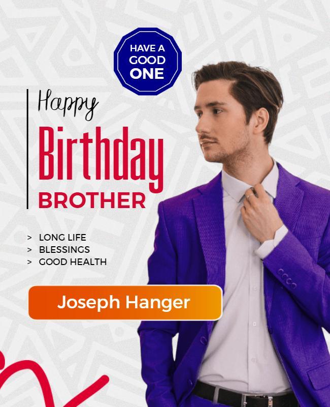 Bright Elegant Stylish Birthday Celebration Brother Poster Template