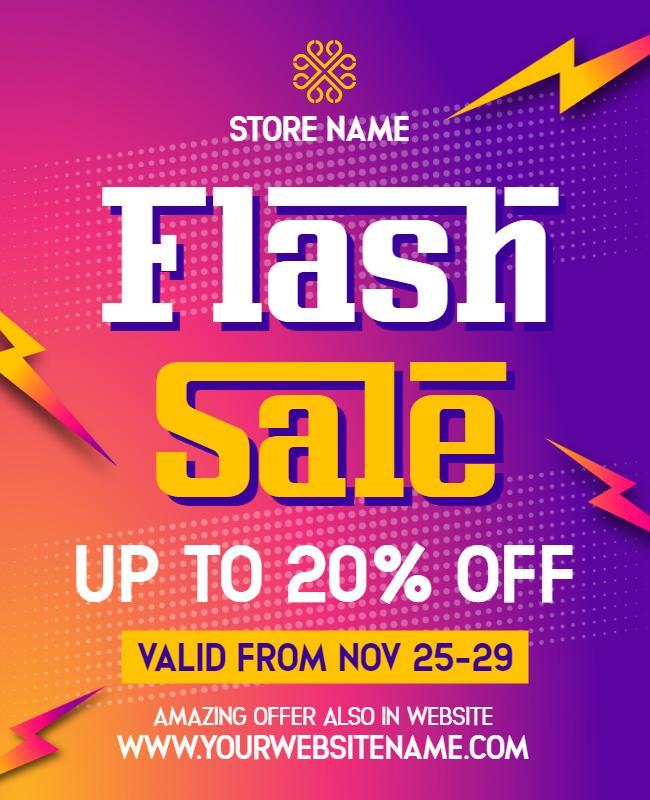 Bright Flash Sale Discount Flyer Template