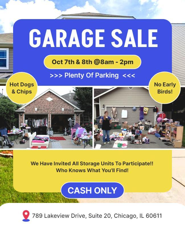 Bright Fun Community Garage Sale Event Poster Template