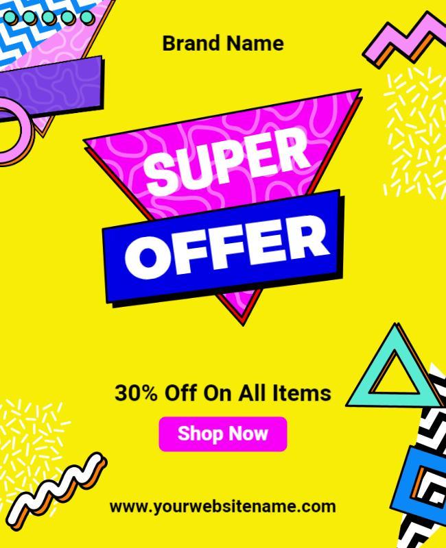 Bright Geometric Sale Promotion Flyer Template