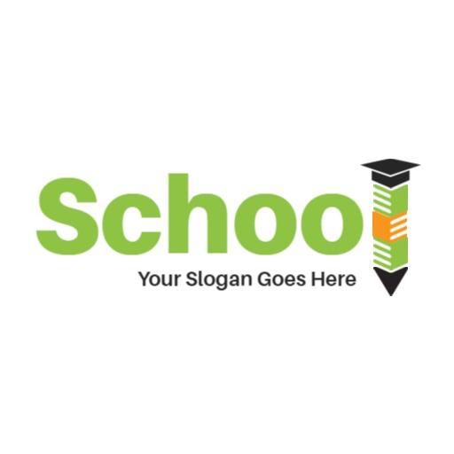 Bright Green and Black Pencil Emphasizing School Learning Logo Template