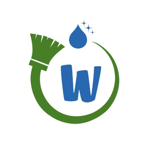Bright Green and Blue Cleanliness Alphabet Logo Template