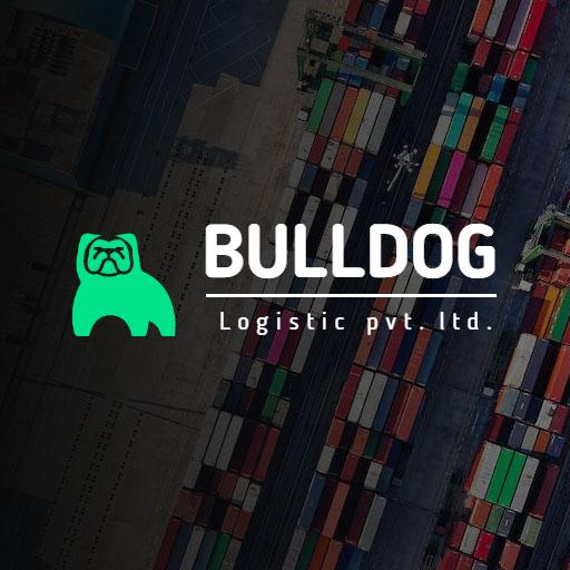 Bright Green Bulldog Design Representing Logistic Services Logo Template