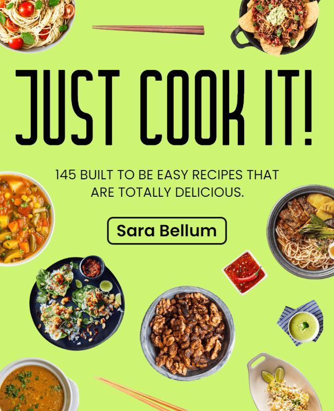 Bright Green Culinary Recipe Book Poster Template