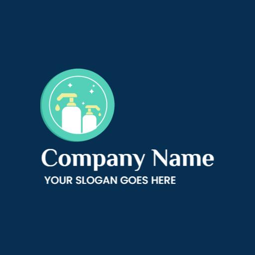 Bright Green Design Featuring Dishwashing Liquid Elements Logo Template