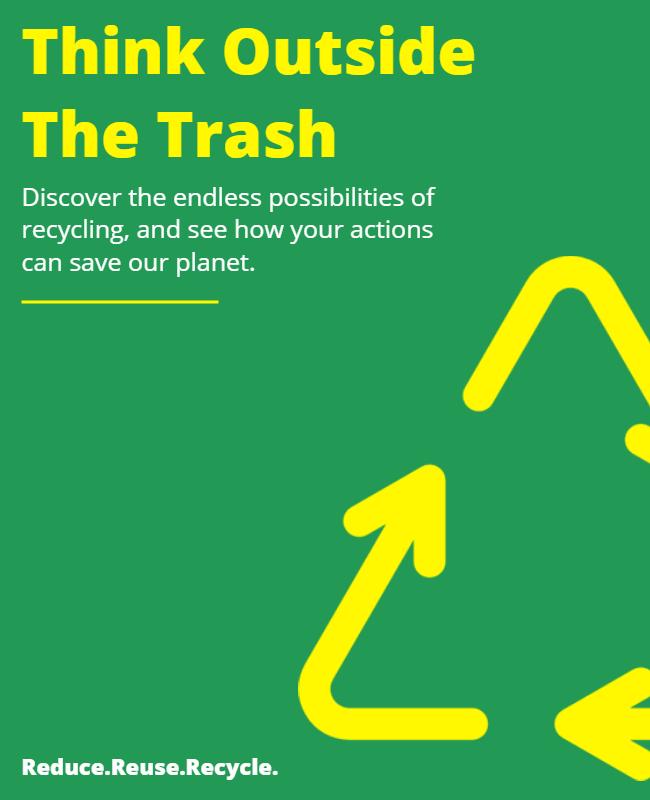 Bright Green Eco-Friendly Recycling Awareness Poster Template