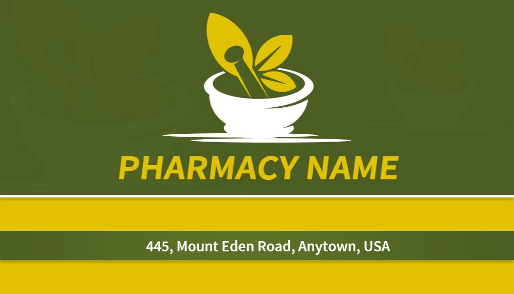 Bright Green Pharmacy Professional Services Business Card Template