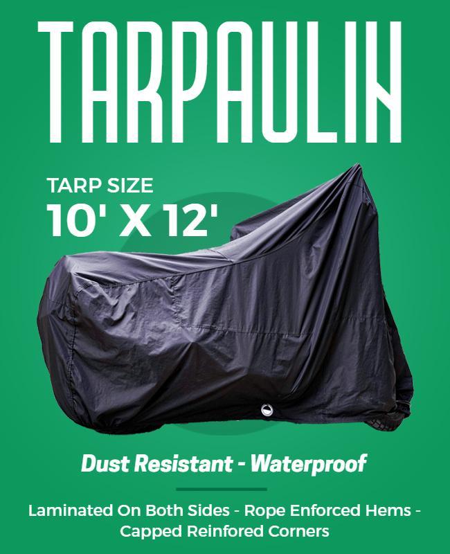 Bright Green Waterproof Tarpaulin Product Information Poster Template