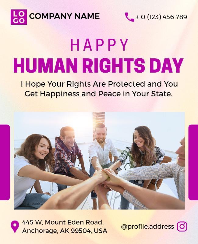 Bright Inclusivity Theme for Human Rights Day Poster Template