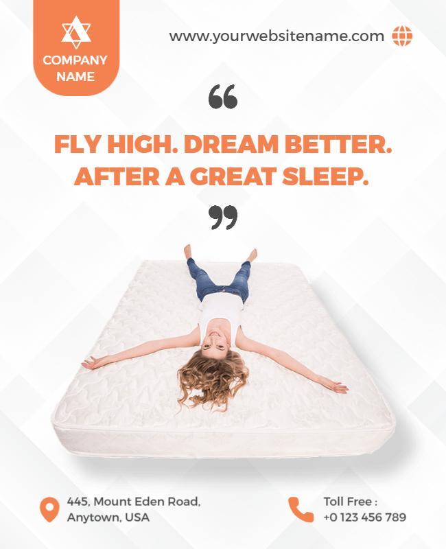 Bright Inspirational Sleep and Wellness Promotion Poster Template