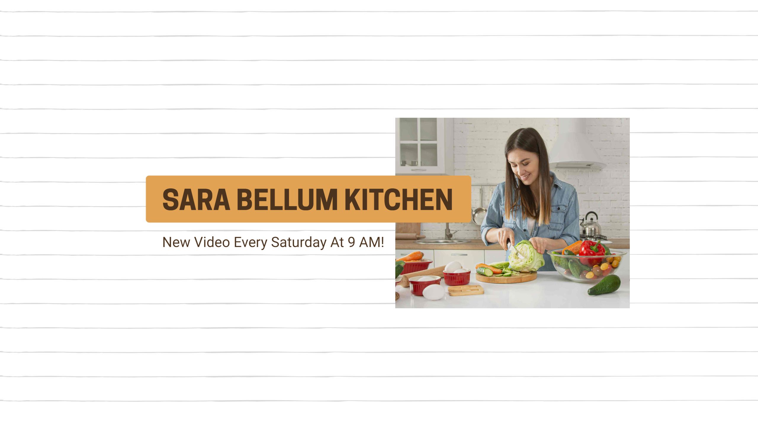 Bright Kitchen Scene with Cooking Tips on YouTube Banner Template