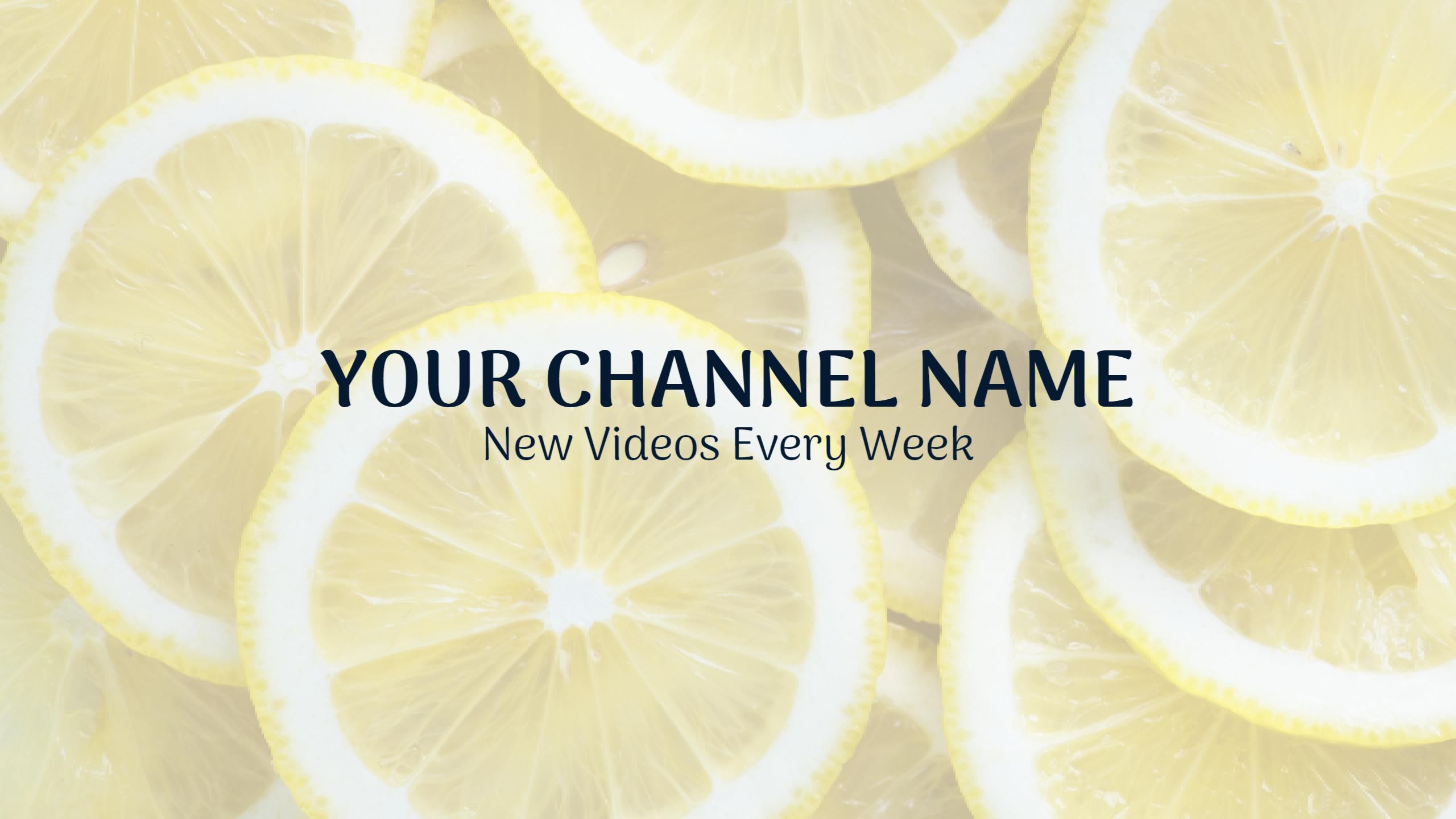 Bright Lemon Slice Background with Freshness Theme YouTube Banner Template