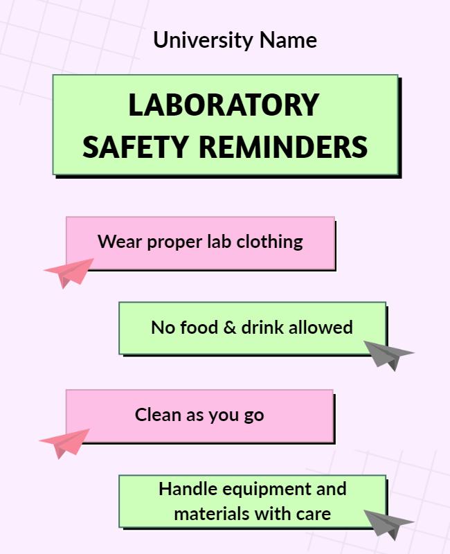Bright Minimalist Laboratory Safety Reminders Poster Template