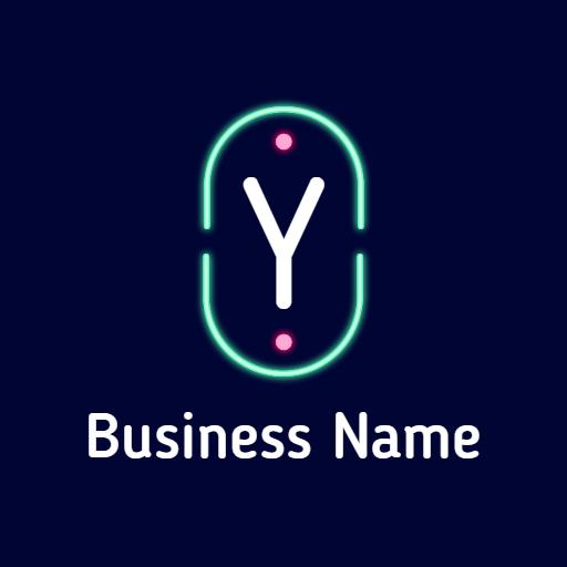Bright Neon Green and Pink Business Branding Logo Template