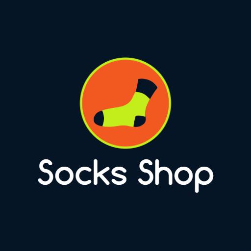 Bright Orange and Green Sock Design for Socks Shop Logo Template