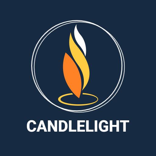 Bright Orange and Yellow Candlelight Flame Design Logo Template