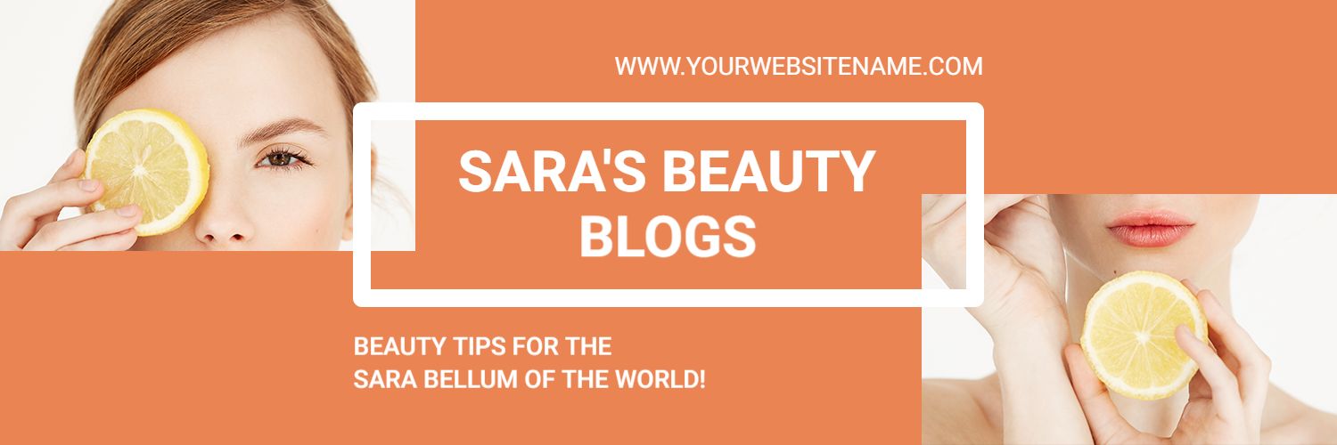 Bright Orange Background for Beauty Tips Blog Banner Template