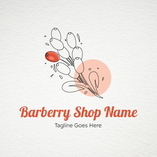 Bright Orange Barberry Illustration for Fruit Logo Template
