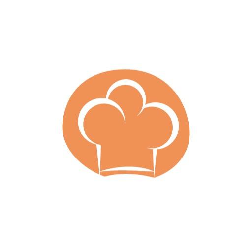 Bright Orange Chef Hat Design for Culinary Arts Logo Template