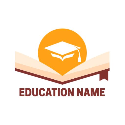 Bright Orange Graduation Cap Emphasizing Educational Success Logo Template