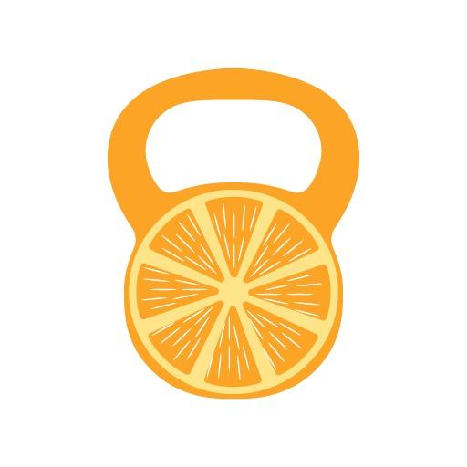 Bright Orange Kettlebell Design for Fitness Enthusiasts Logo Template