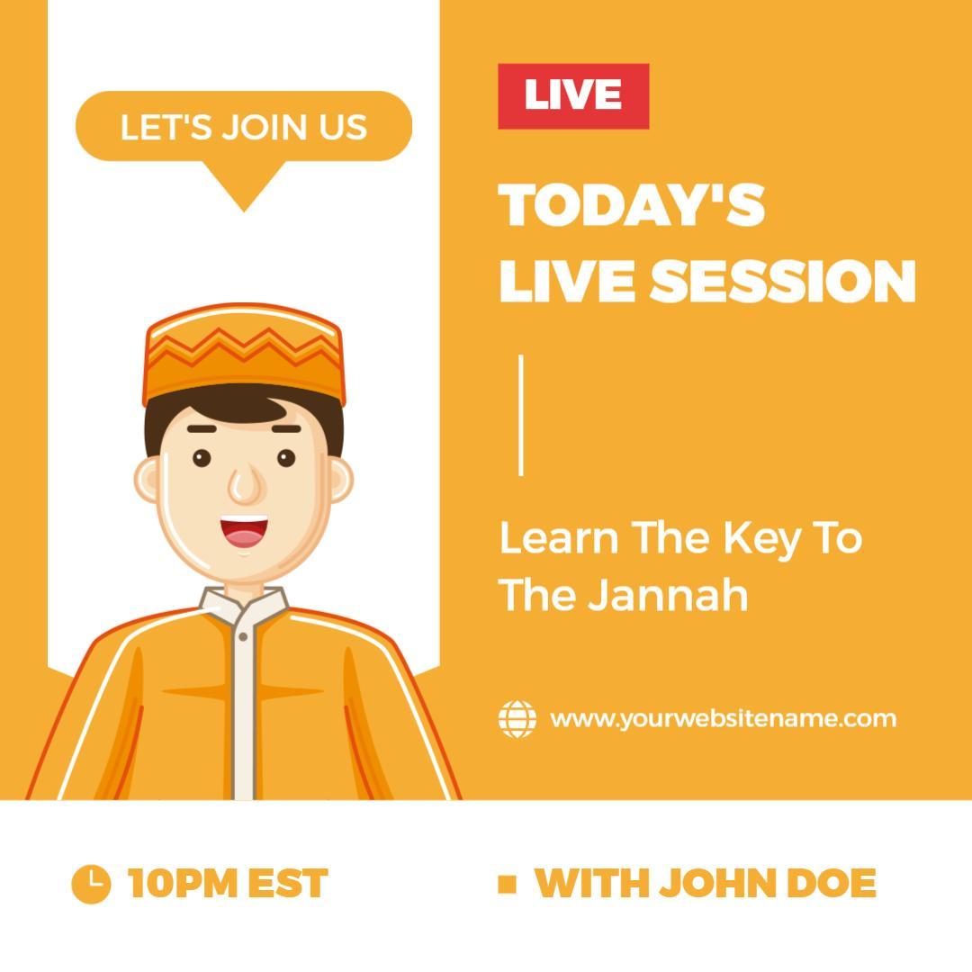 Bright Orange Live Festival Session on Learning Jannah Ad Template