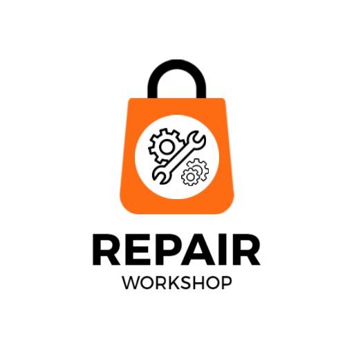 Bright Orange Repair Tools Highlighted in Workshop Logo Template