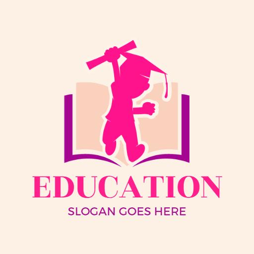 Bright Pink Graduation Theme Celebrating Educational Success Logo Template