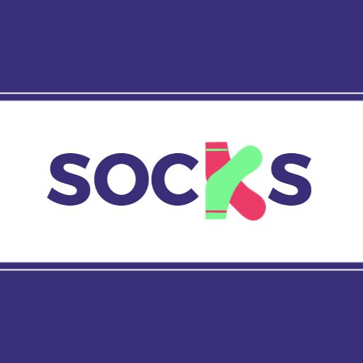 Bright Purple and Colorful Socks Design for Fashion Logo Template