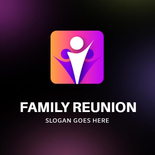 Bright Purple and Orange Design Celebrating Family Connections Logo Template