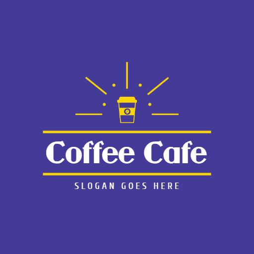 Bright Purple Coffee Cafe Logo Celebrating Your Favorite Brews Logo Template