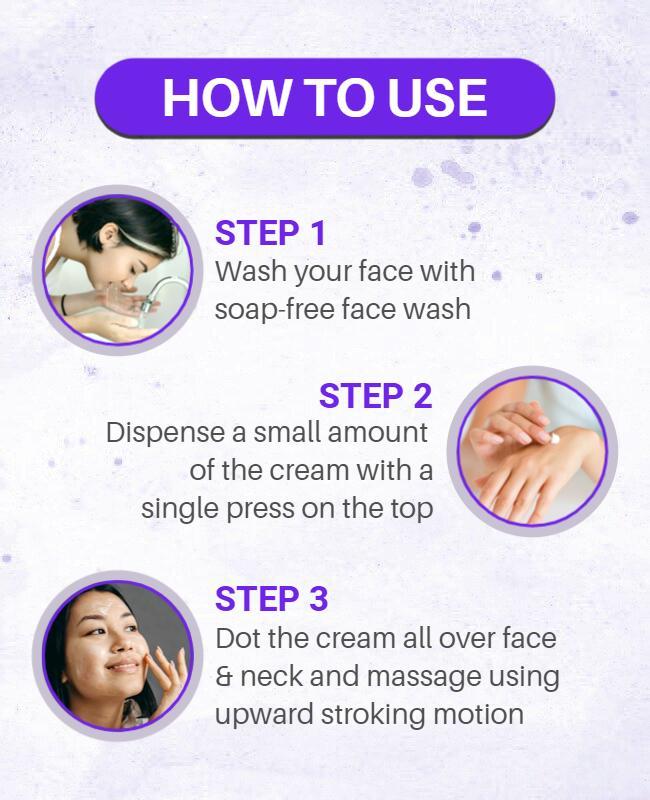 Bright Purple Skincare Application Instructional Poster Template