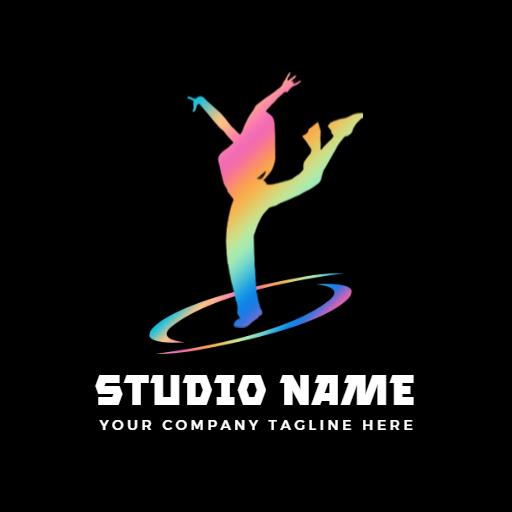 Bright Rainbow Dance Move Captured in Dynamic Logo Template