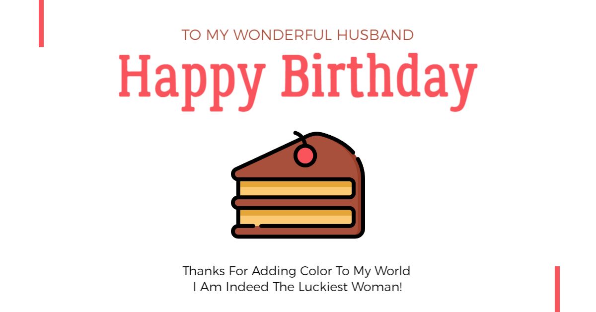 Bright Red Cake Design with Sweet Message for Birthday Banner Template
