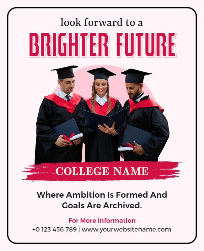 Bright Red Graduation Celebration for College Recognition Flyer Template
