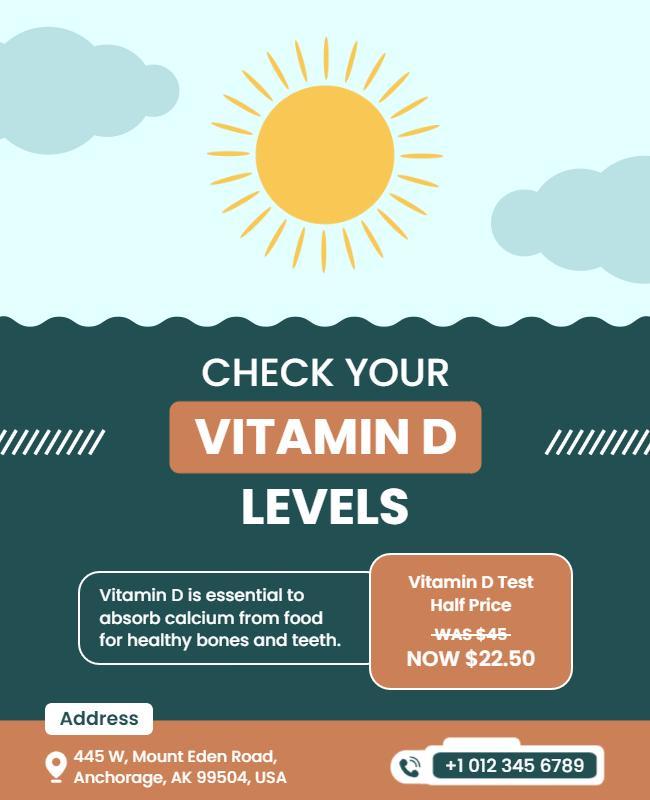 Bright Sunlight Wellness Vitamin D Health Check Poster Template