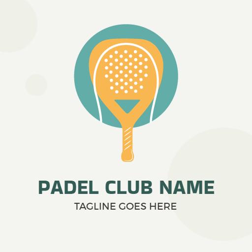 Bright Teal and Orange Padel Logo Showcasing Club Spirit Logo Template
