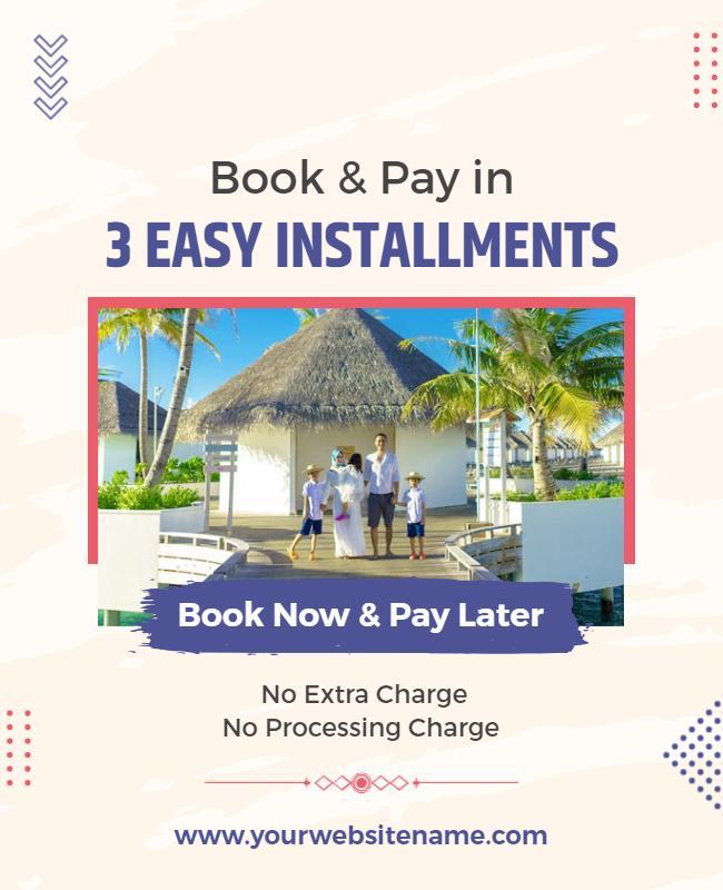 Bright Tropical Family Vacation Payment Plan Poster Template
