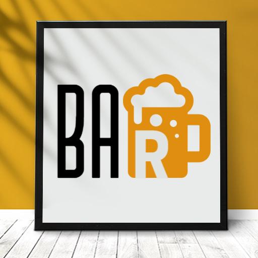 Bright Yellow and Black Design Celebrating Wine Bar Culture Logo Template
