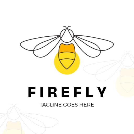 Bright Yellow and Black Firefly Logo Representing Nature's Beauty Logo Template