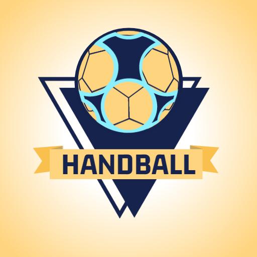 Bright Yellow and Blue Sphere Design for Handball Logo Template