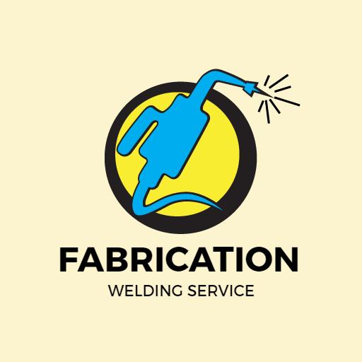Bright Yellow and Blue Welding Equipment Service Logo Template