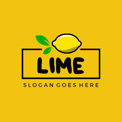 Bright Yellow and Green Lime Logo Featuring Fresh Citrus Elements Logo Template
