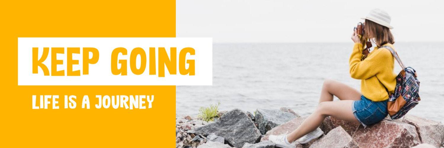 Bright Yellow and Inspirational Journey Theme Twitter Banner Template