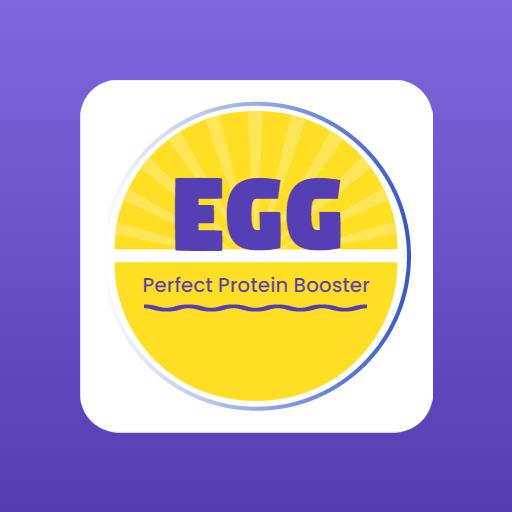 Bright Yellow and Purple Egg Representing Perfect Protein Logo Template