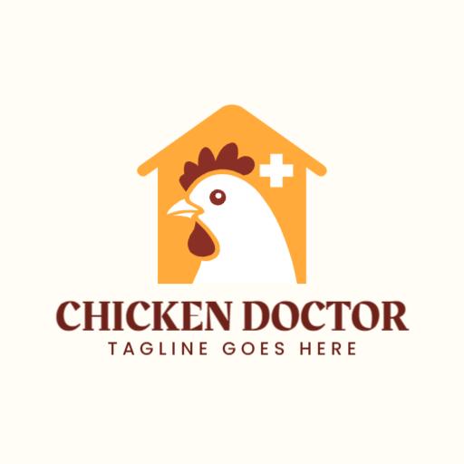 Bright Yellow and White Chicken Care Services Logo Template